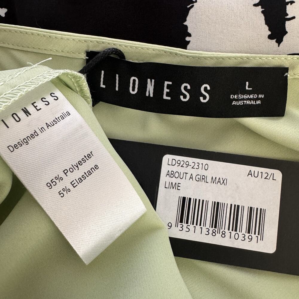 NWT Lioness x REVOLVE "About A Girl" Satin Maxi Slip Dress in Light Green/Lime ✨ - Picture 16 of 16